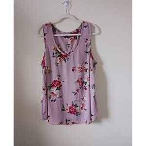 Torrid Floral Tank Top Sleeveless Round Neck Pink‎ Red Size 2X
